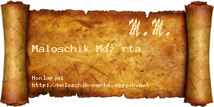 Maloschik Márta névjegykártya